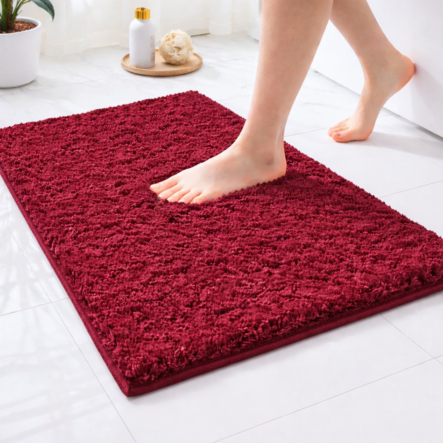 Sunvibe Premium Microfiber Floor Mat – Super Soft, Highly Absorbent & Quick Dry | Anti-Slip Multipurpose Mat for Bathroom, Kitchen & Bedroom (40 x 60 cm)