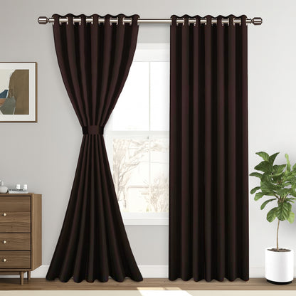 Premium Blackout Curtains – Heavy-Duty Adjustable Curtain Rod, Durable Metal Build, Easy Installation, Ideal for Bedroom, Living Room & Door Windows, Light-Blocking & Noise-Reducing Drapes