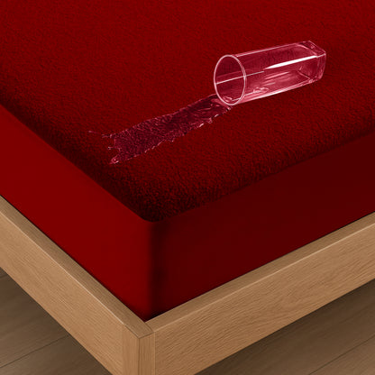 Mattress Protector – Waterproof, Breathable & Soft Cotton  (Maroon)