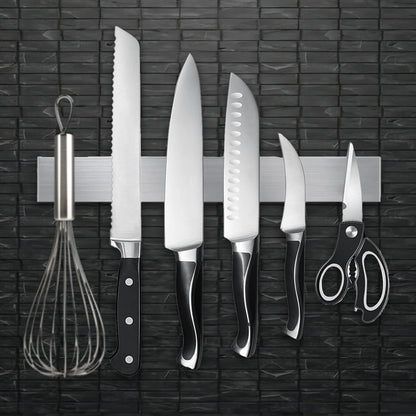 Sunvibe Magnetic Knife Strip – Wall Mounted Knife Bar with Strong Magnet | Adhesive Mount, No Drilling | Space-Saving Kitchen Organizer & Multi-Purpose Tool Holder for Home & Restaurant