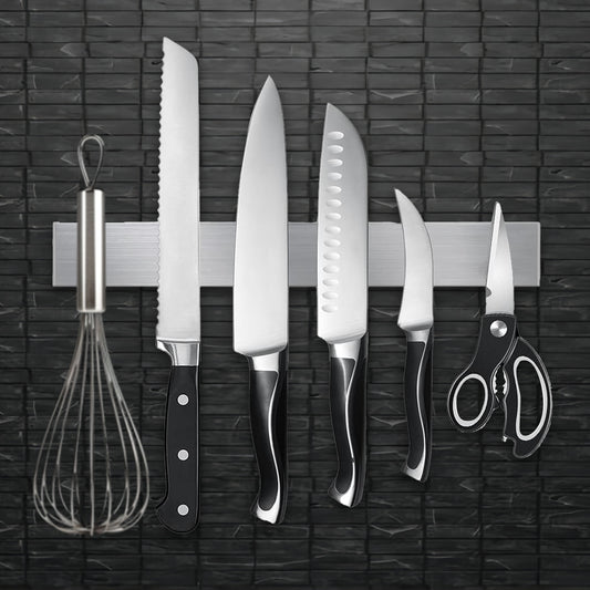 Sunvibe Magnetic Knife Strip – Wall Mounted Knife Bar with Strong Magnet | Adhesive Mount, No Drilling | Space-Saving Kitchen Organizer & Multi-Purpose Tool Holder for Home & Restaurant