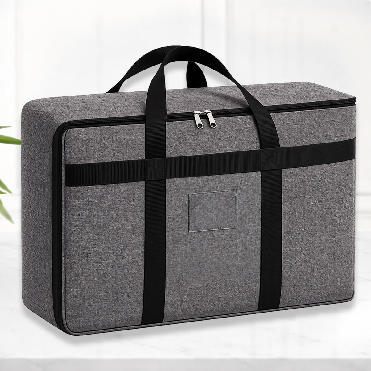 Sunvibe® Large Storage Bag for Clothes, Blankets & Comforters | Foldable Wardrobe Organizer with Strong Handles & Durable Zipper | Dustproof Storage Organizer for Sarees, Quilts, Pillows & Seasonal Clothing | Grey