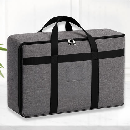 Sunvibe® Large Storage Bag for Clothes, Blankets & Comforters | Foldable Wardrobe Organizer with Strong Handles & Durable Zipper | Dustproof Storage Organizer for Sarees, Quilts, Pillows & Seasonal Clothing | Grey