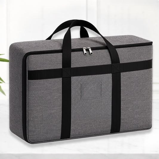 Sunvibe® Large Storage Bag for Clothes, Blankets & Comforters | Foldable Wardrobe Organizer with Strong Handles & Durable Zipper | Dustproof Storage Organizer for Sarees, Quilts, Pillows & Seasonal Clothing | Grey
