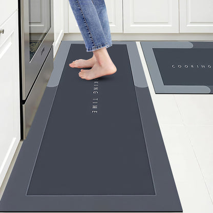 Kitchen Floor Mat 3.5mm (120x40cm & 40x60cm, Blue-2 Pieces)