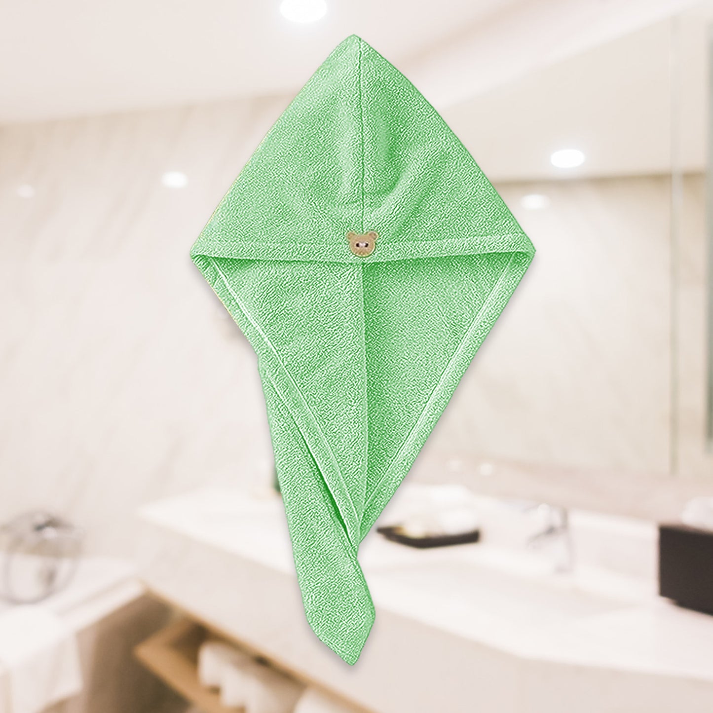 Quick Drying Microfiber 500 GSM Hair Bath Towel (Green)