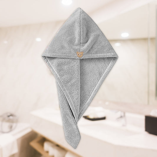 Quick Drying Microfiber 500 GSM Hair Bath Towel (Grey)