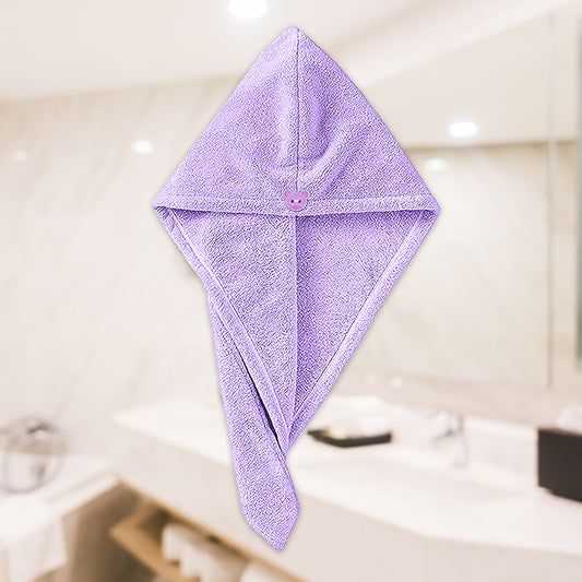 Quick Drying Microfiber 500 GSM Hair Bath Towel (Purple)