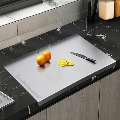 SUNVIBE® Stainless Steel Chopping Board for Kitchen | Heavy-Duty Metal Cutting Board for Vegetables, Fruits & Meat | Rustproof, Hygienic & Easy to Clean | 42x31 cm