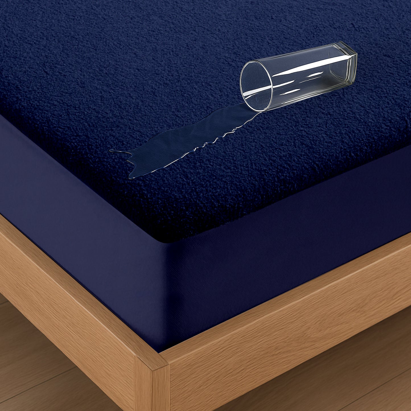 Mattress Protector – Waterproof, Breathable & Soft Cotton Navy-blue