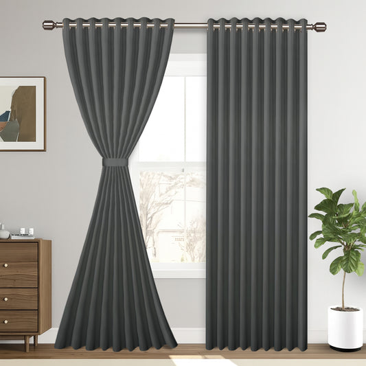Premium Blackout Curtains – Heavy-Duty Adjustable Curtain Rod, Durable Metal Build, Easy Installation, Ideal for Bedroom, Living Room & Door Windows, Light-Blocking & Noise-Reducing Drapes