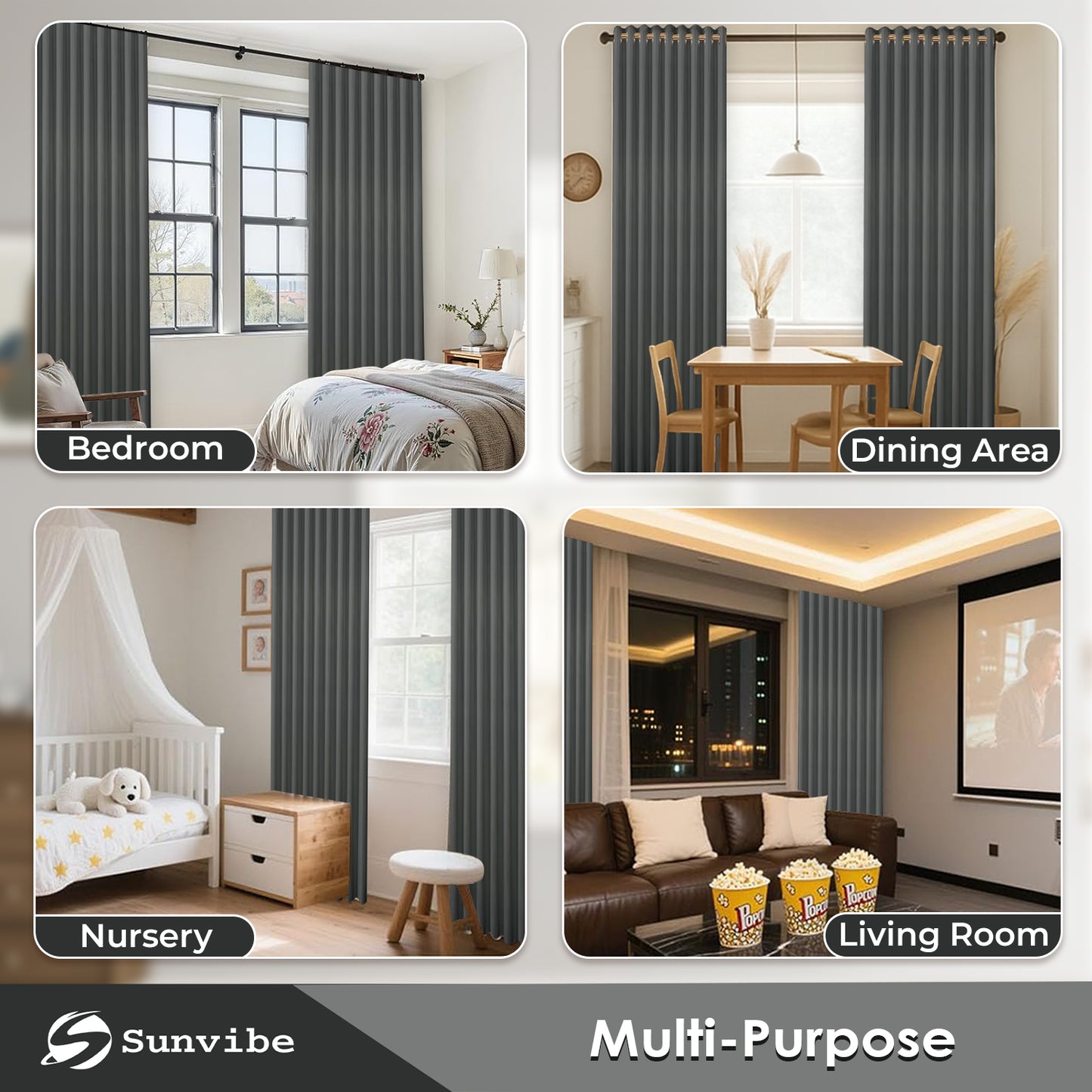 Premium Blackout Curtains – Heavy-Duty Adjustable Curtain Rod, Durable Metal Build, Easy Installation, Ideal for Bedroom, Living Room & Door Windows, Light-Blocking & Noise-Reducing Drapes