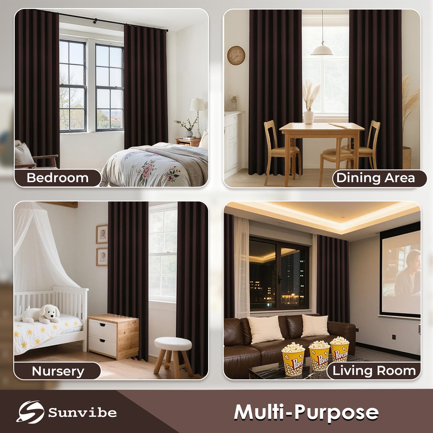 Premium Blackout Curtains – Heavy-Duty Adjustable Curtain Rod, Durable Metal Build, Easy Installation, Ideal for Bedroom, Living Room & Door Windows, Light-Blocking & Noise-Reducing Drapes