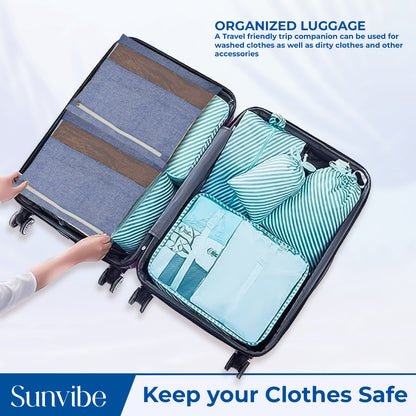 Saree Clothes Bags/Covers/Poches For Storage With Zip Closure (16 X 14 Inches, Blue)