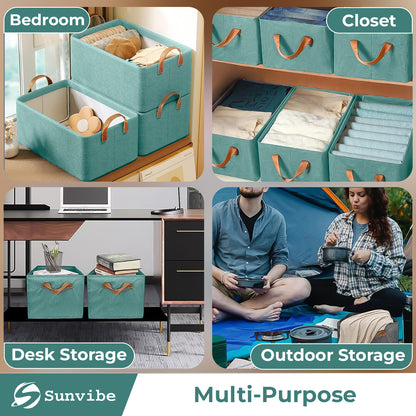 Foldable Wardrobe Organizer with Durable Handle (Green)