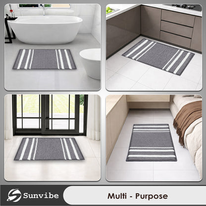 Super Soft Microfiber Bath Mat | Ultra Absorbent & Quick Dry | Anti-Slip Backing | Machine Washable Bathroom Floor Mat