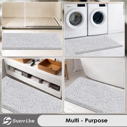 Sunvibe Premium Microfiber Floor Mat – Super Soft, Highly Absorbent & Quick Dry | Anti-Slip Multipurpose Mat for Bathroom, Kitchen & Bedroom (40 x 60 cm)
