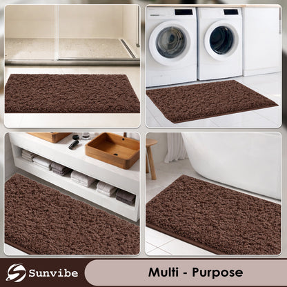 Sunvibe Premium Microfiber Floor Mat – Super Soft, Highly Absorbent & Quick Dry | Anti-Slip Multipurpose Mat for Bathroom, Kitchen & Bedroom (40 x 60 cm)