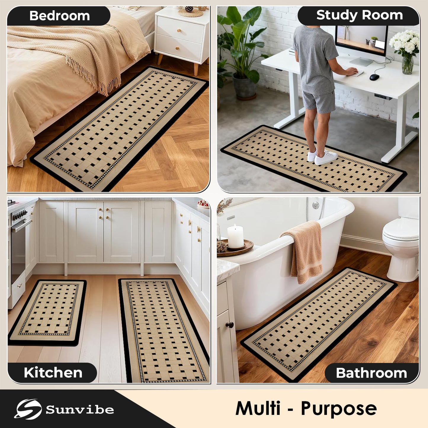 Kitchen Floor Mat 3.5mm (120x40cm & 40x60cm-2 Pieces)