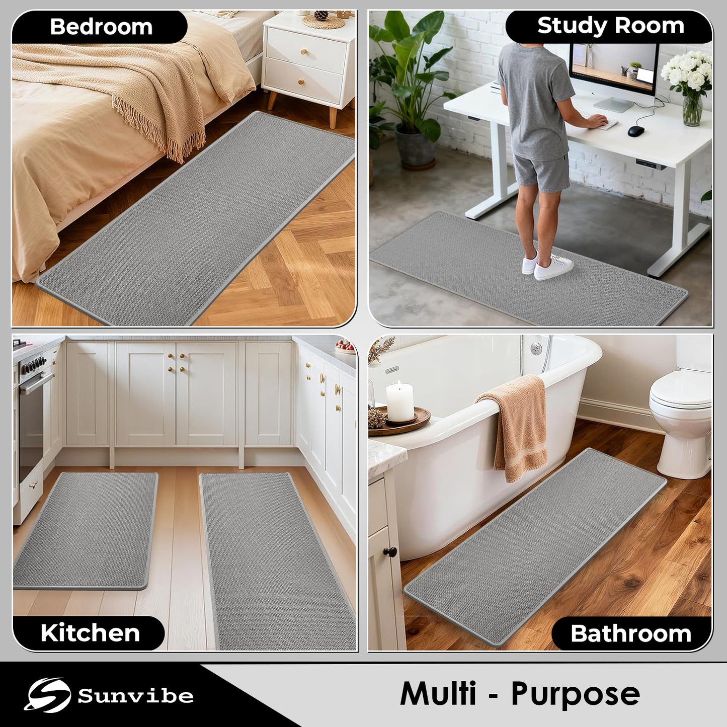 Kitchen Floor Mat 3.5mm (120x40cm & 40x60cm-2 Pieces)