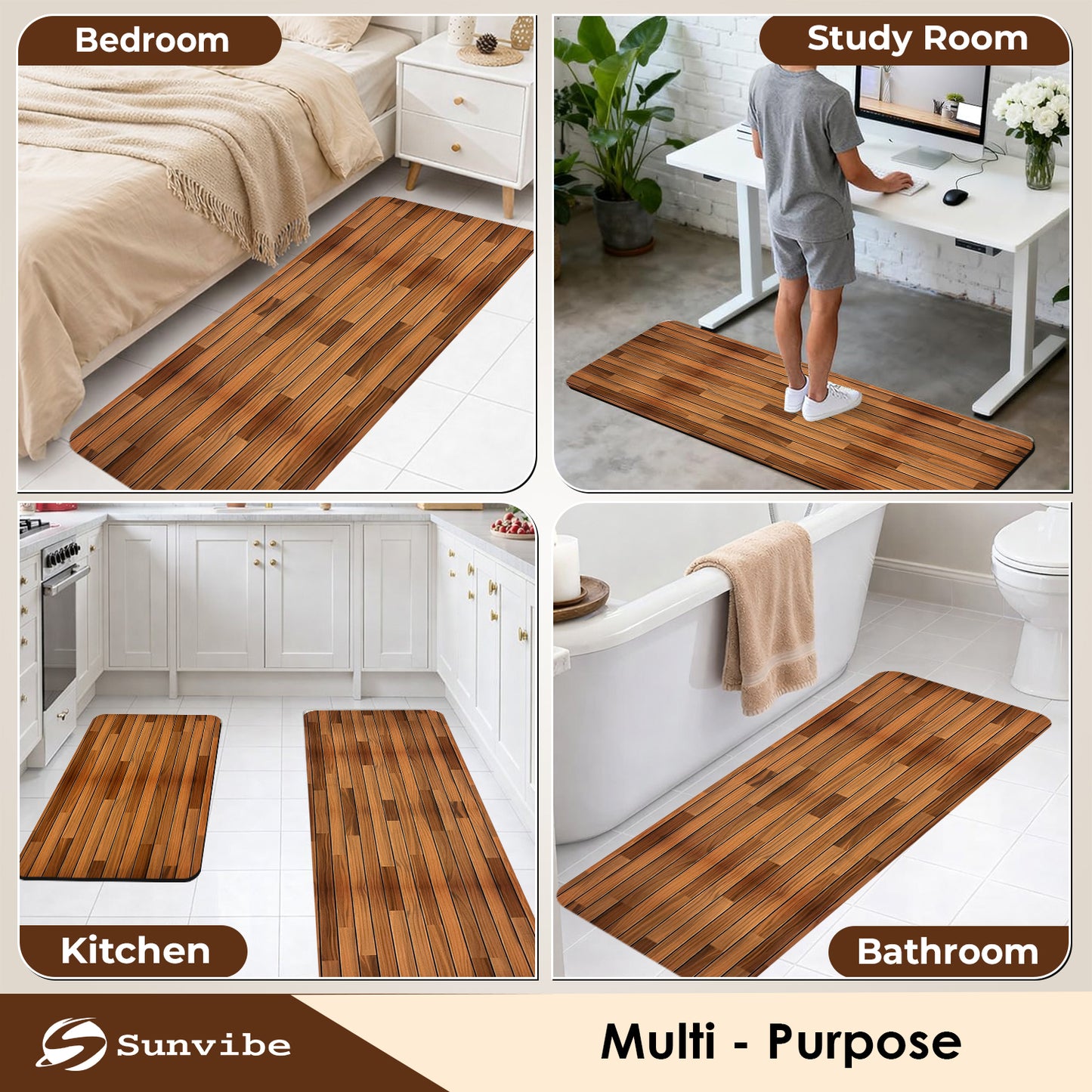 Kitchen Floor Mat 3.5mm (120x40cm & 40x60cm-2 Pieces)