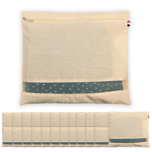 Saree Clothes Bags/Covers/Poches For Storage With Zip Closure (16 X 14 Inches, Beige)
