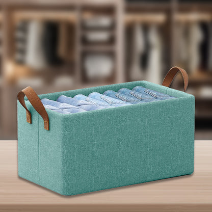 Foldable Wardrobe Organizer with Durable Handle (Green)