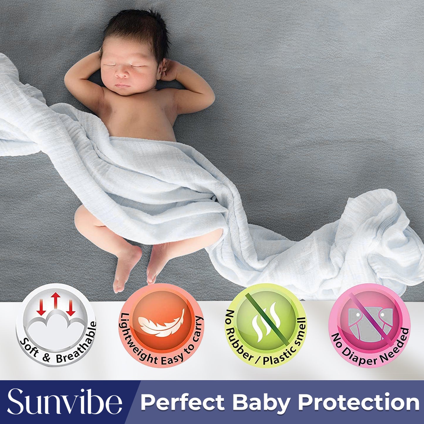 Absorbent & Waterproof Baby Mattress Protector Sheet – Quick Dry, Washable