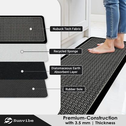 Kitchen Floor Mat 3.5mm (120x40cm & 40x60cm-2 Pieces)