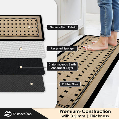 Kitchen Floor Mat 3.5mm (120x40cm & 40x60cm-2 Pieces)
