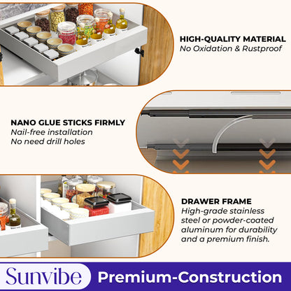 Pull-Out 38*25 CM Cabinet Basket – Space Saver Organizer for Home