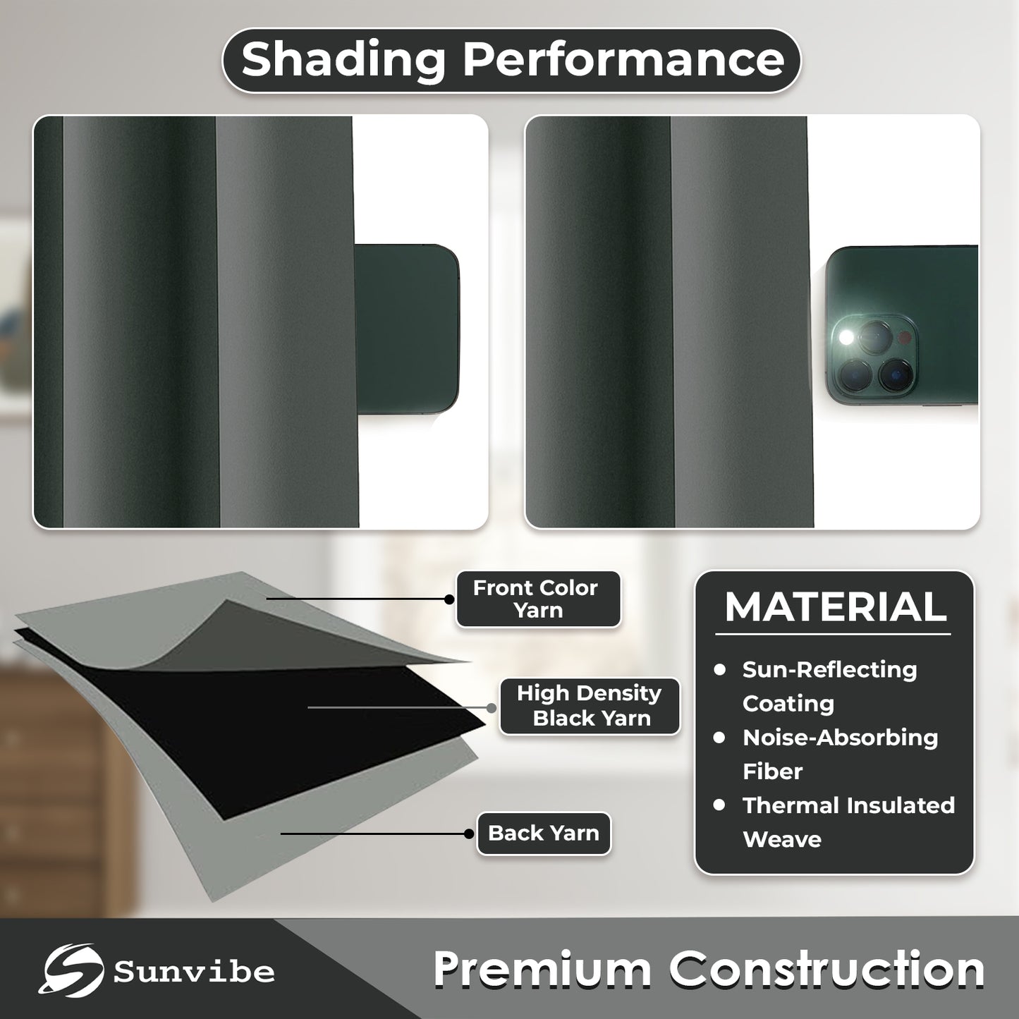 Premium Blackout Curtains – Heavy-Duty Adjustable Curtain Rod, Durable Metal Build, Easy Installation, Ideal for Bedroom, Living Room & Door Windows, Light-Blocking & Noise-Reducing Drapes