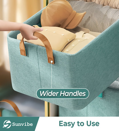 Foldable Wardrobe Organizer with Durable Handle (Green)