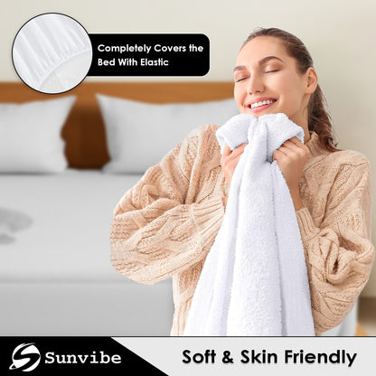 Mattress Protector – Waterproof, Breathable & Soft Cotton  (White)