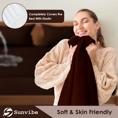 Mattress Protector – Waterproof, Breathable & Soft Cotton (Brown)