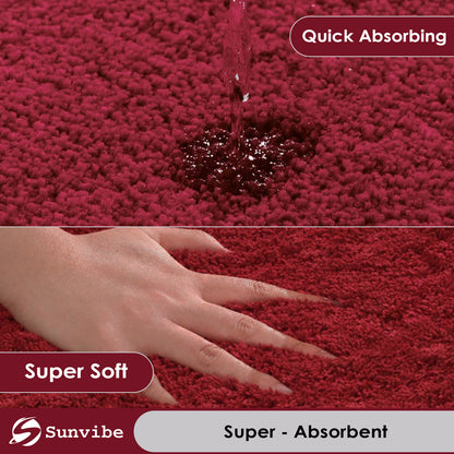 Sunvibe Premium Microfiber Floor Mat – Super Soft, Highly Absorbent & Quick Dry | Anti-Slip Multipurpose Mat for Bathroom, Kitchen & Bedroom (40 x 60 cm)