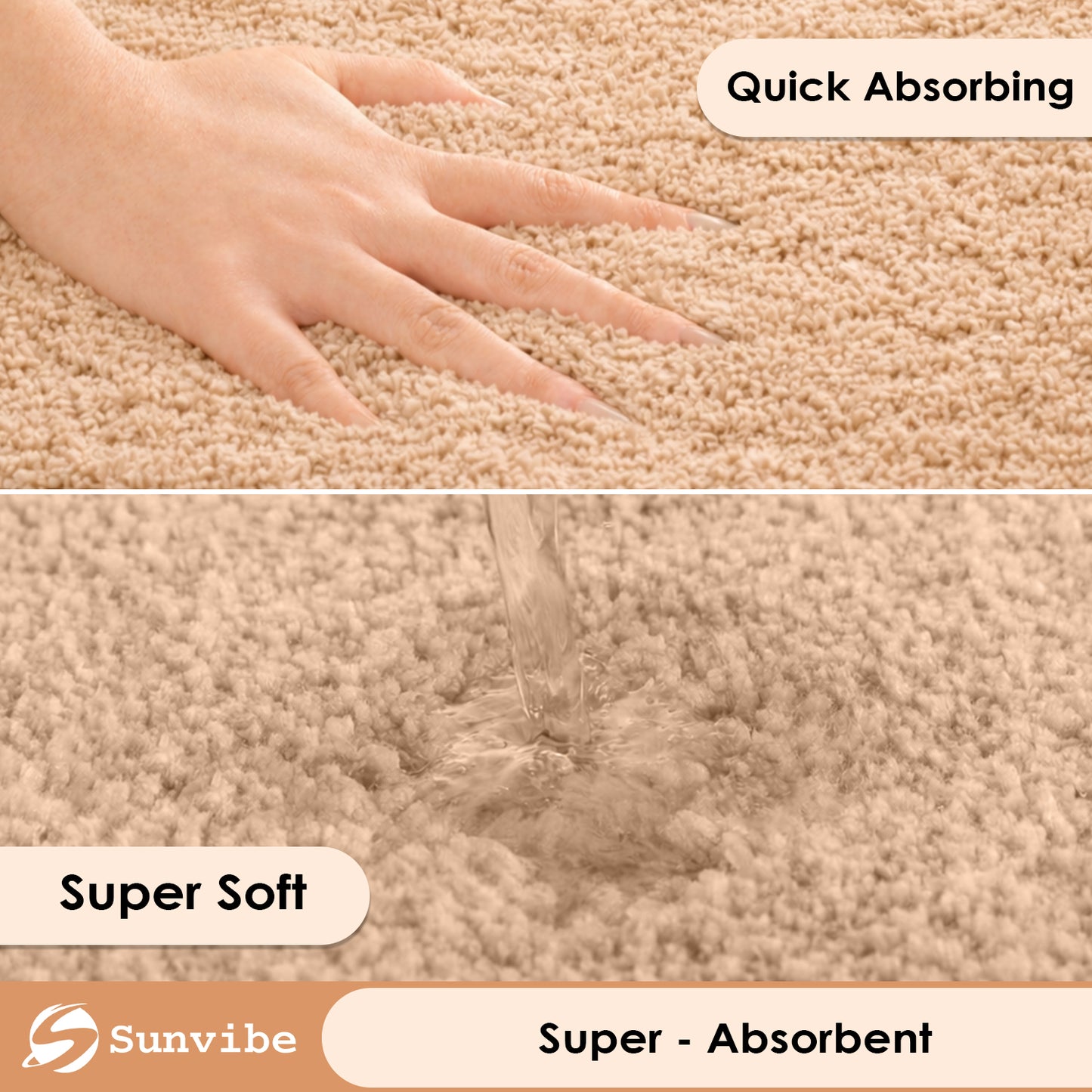 Sunvibe   Premium Microfiber Floor Mat – Super Soft, Highly Absorbent & Quick Dry | Anti-Slip Multipurpose Mat for Bathroom, Kitchen & Bedroom (40 x 60 cm)