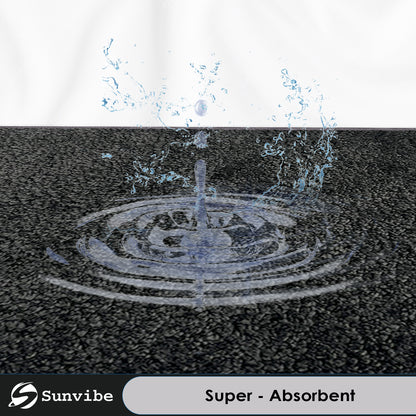 1800 GSM Super Soft Microfiber Bath Mat | Pack of 2 Extra Thick, Quick Dry & Anti-Skid Bathroom Rugs (Grey, 40x60 cm)