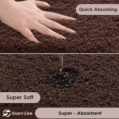 Sunvibe Premium Microfiber Floor Mat – Super Soft, Highly Absorbent & Quick Dry | Anti-Slip Multipurpose Mat for Bathroom, Kitchen & Bedroom (40 x 60 cm)