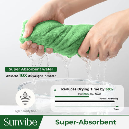 Quick Drying Microfiber 500 GSM Hair Bath Towel (Green)