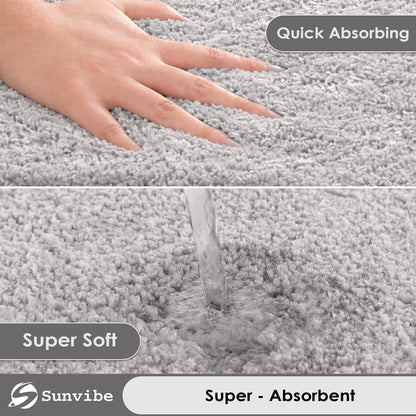 Sunvibe Premium Microfiber Floor Mat – Super Soft, Highly Absorbent & Quick Dry | Anti-Slip Multipurpose Mat for Bathroom, Kitchen & Bedroom (40 x 60 cm)