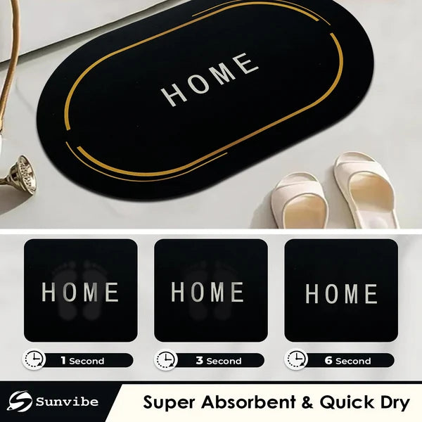 Bath Mat 3.5mm Anti-Skid Water Soaking Bathroom Print Door, Floor Mat.