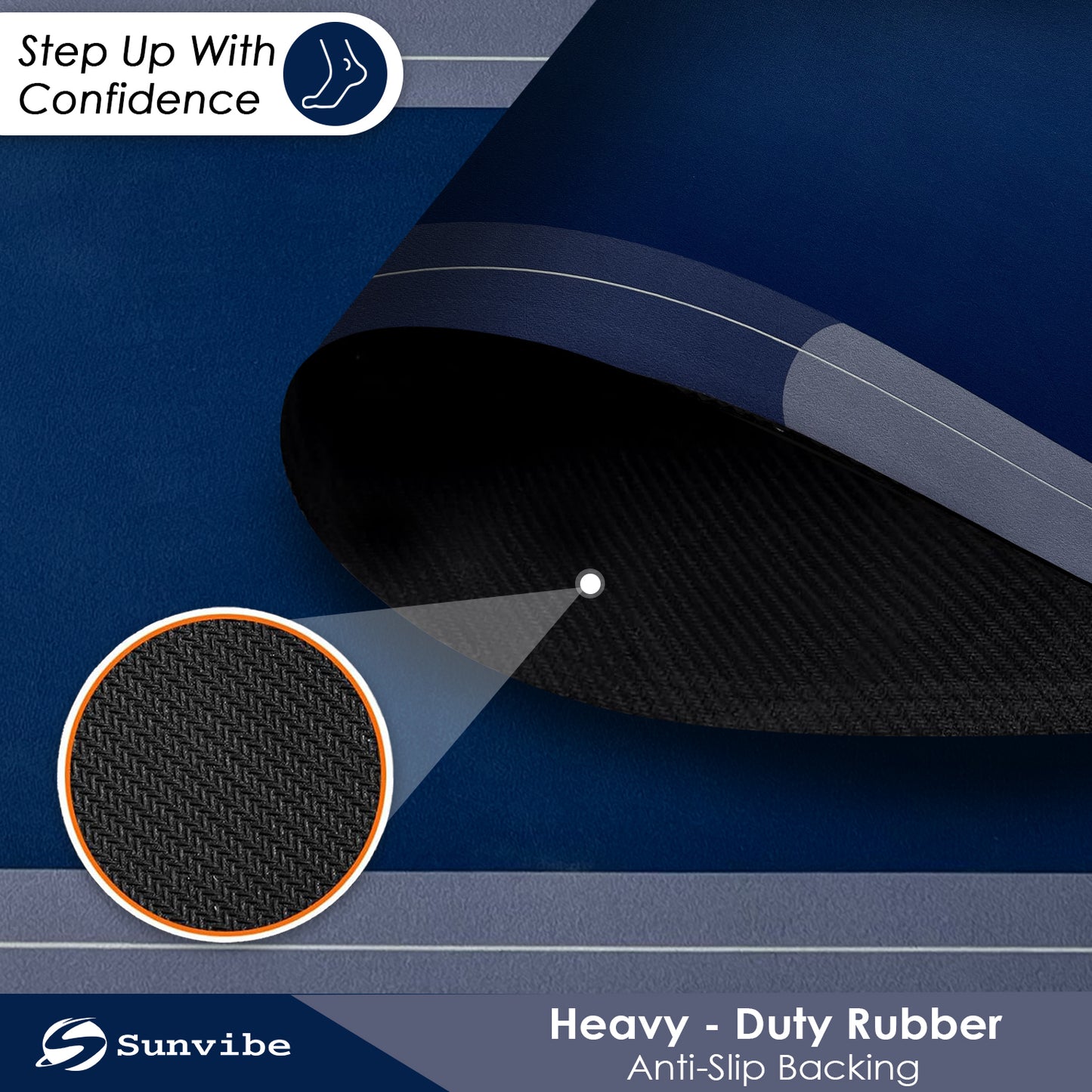 Kitchen Floor Mat 3.5mm (120x40cm & 40x60cm, Blue-2 Pieces)