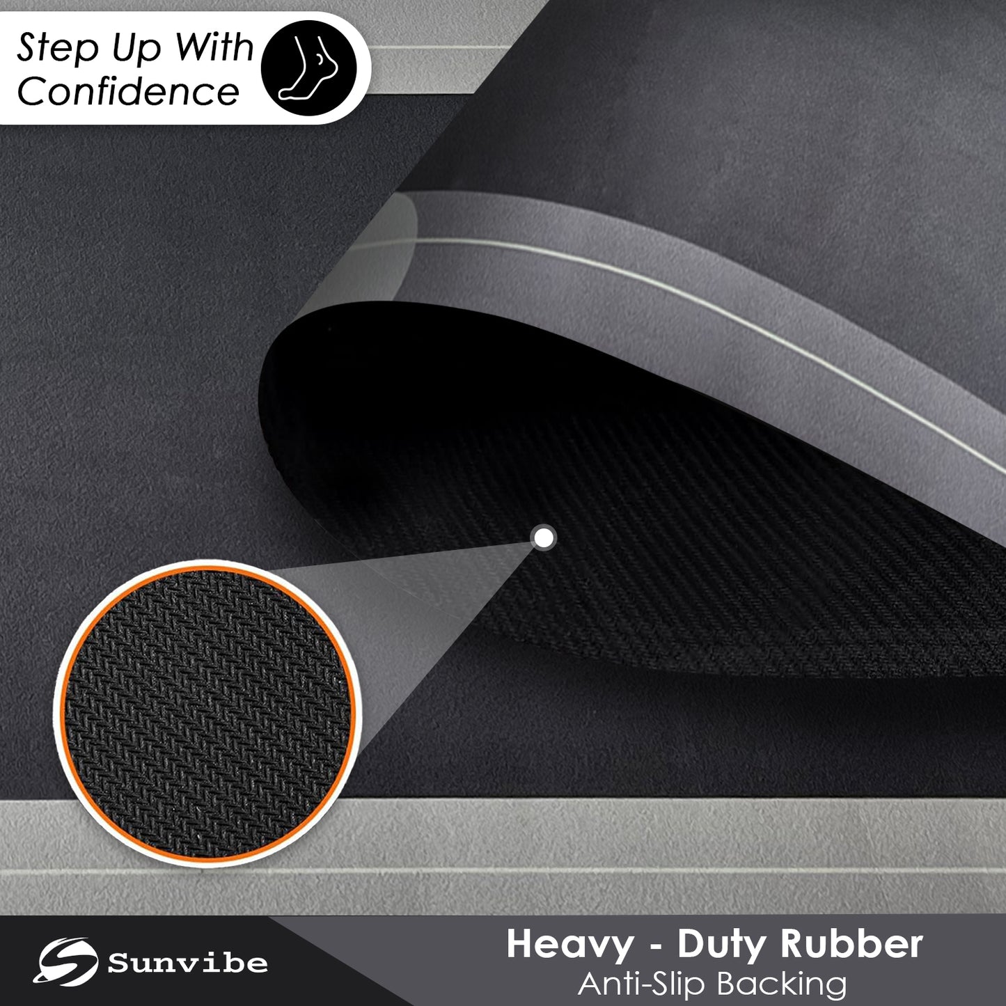 Kitchen Floor Mat 3.5mm (120x40cm & 40x60cm, Grey-2 Pieces)