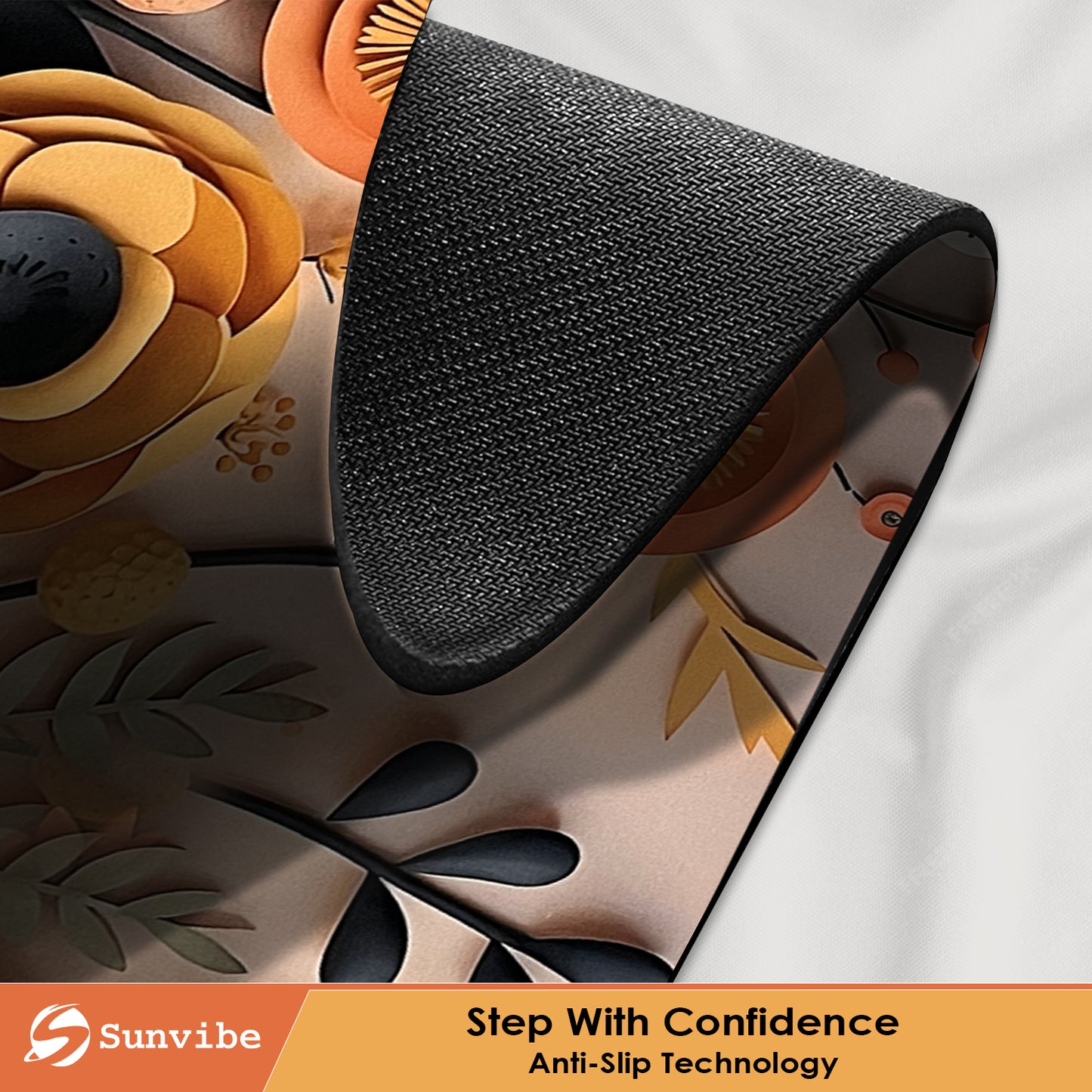 3D Anti-Skid Water-Soaking Mat: Perfect for Your Home (Yellow flower)