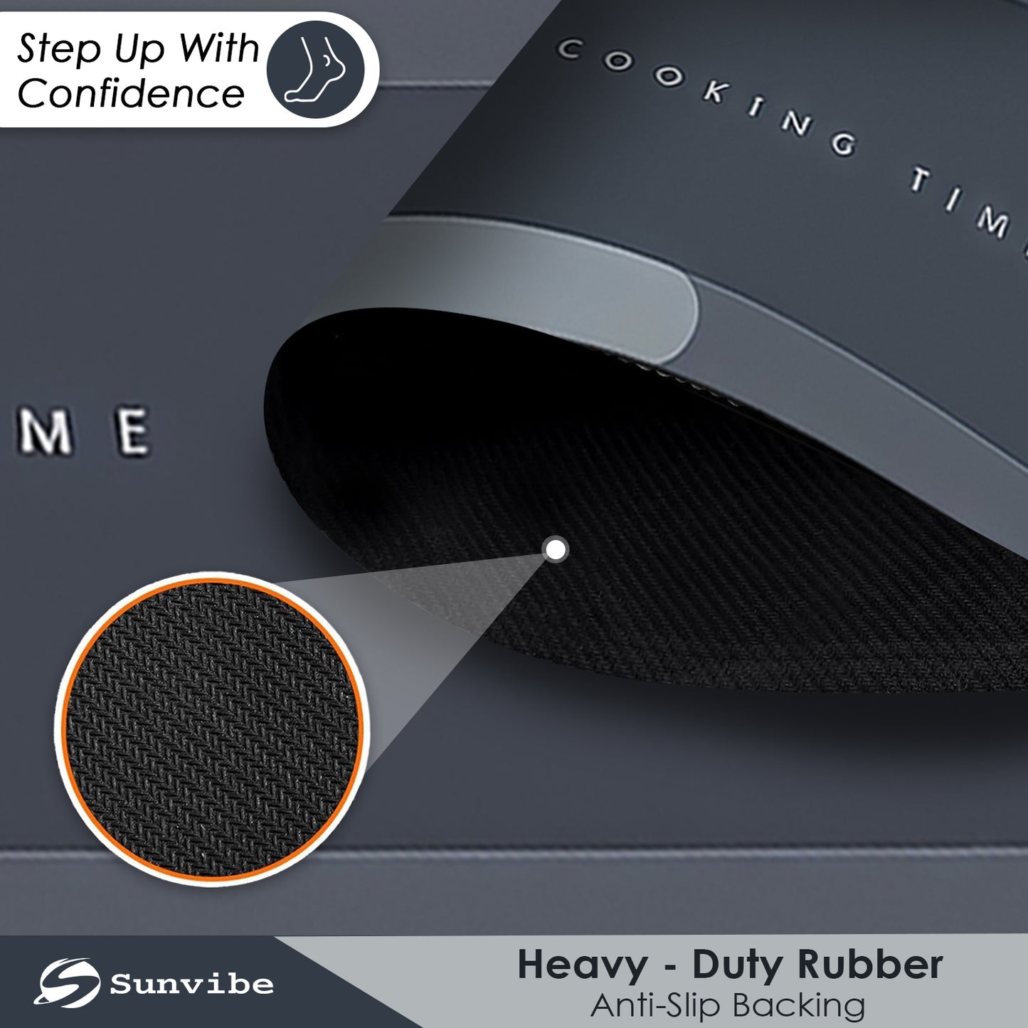 Kitchen Floor Mat 3.5mm (120x40cm & 40x60cm, Cooking Grey)