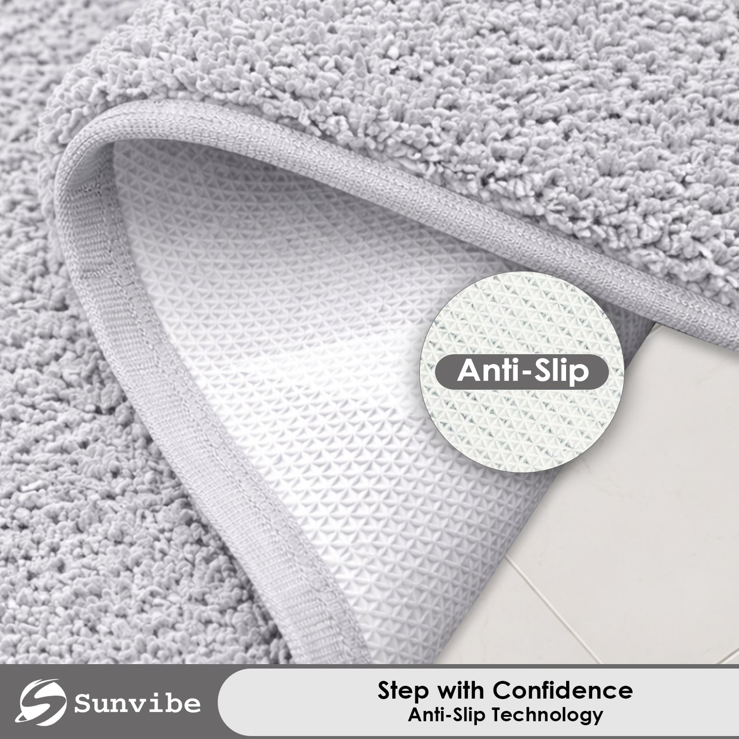 Sunvibe Premium Microfiber Floor Mat – Super Soft, Highly Absorbent & Quick Dry | Anti-Slip Multipurpose Mat for Bathroom, Kitchen & Bedroom (40 x 60 cm)