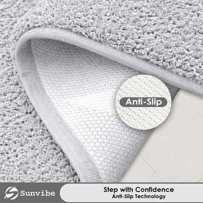 Sunvibe Premium Microfiber Floor Mat – Super Soft, Highly Absorbent & Quick Dry | Anti-Slip Multipurpose Mat for Bathroom, Kitchen & Bedroom (40 x 60 cm)