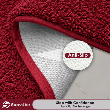 Sunvibe Premium Microfiber Floor Mat – Super Soft, Highly Absorbent & Quick Dry | Anti-Slip Multipurpose Mat for Bathroom, Kitchen & Bedroom (40 x 60 cm)