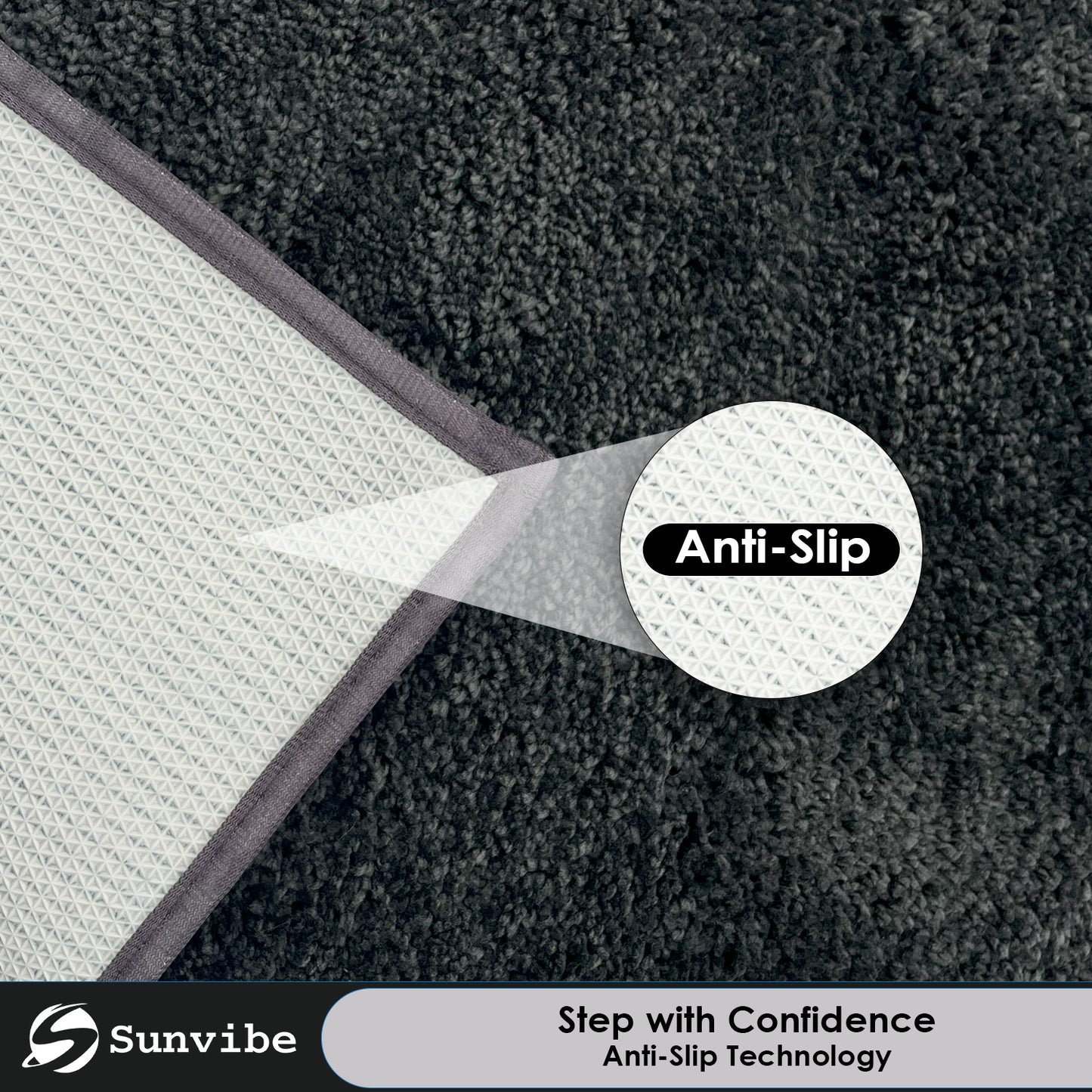 1800 GSM Super Soft Microfiber Bath Mat | Pack of 2 Extra Thick, Quick Dry & Anti-Skid Bathroom Rugs (Grey, 40x60 cm)